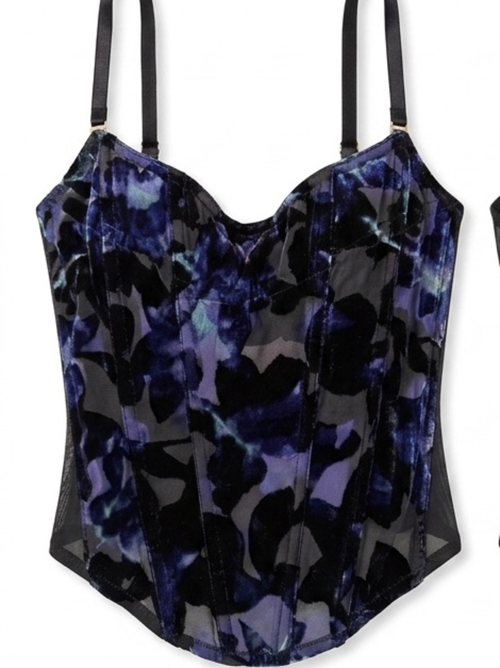 VS Size Small Floral Velvet Corset